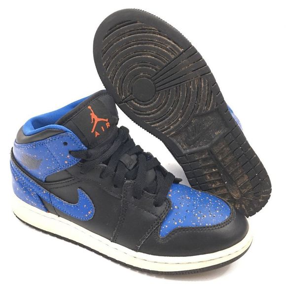 Jordan Other - Jordan 4.5Y Retro 1 Mid Royal Paint Splatter Sneakers